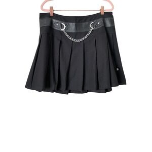 Royal Bones Daang Goodman Skirt XL Black Pleated Mini Chain Goth Punk Grunge
